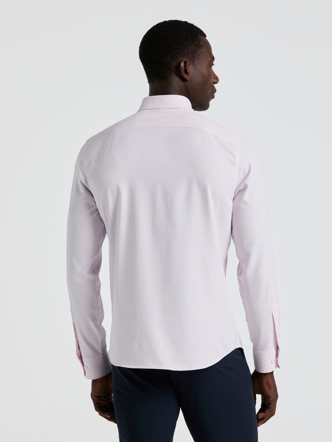 Men's Untucked Slim Fit Solid Stretch Shirt (Orchid Ice) 