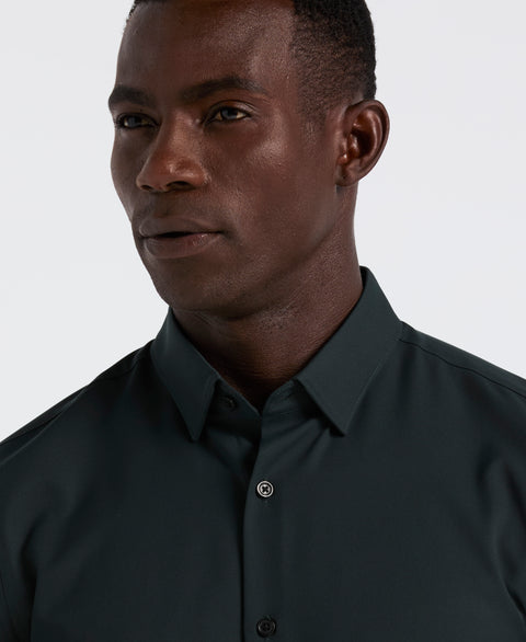 Men's Untucked Slim Fit Solid Stretch Shirt (Magical Forest) 