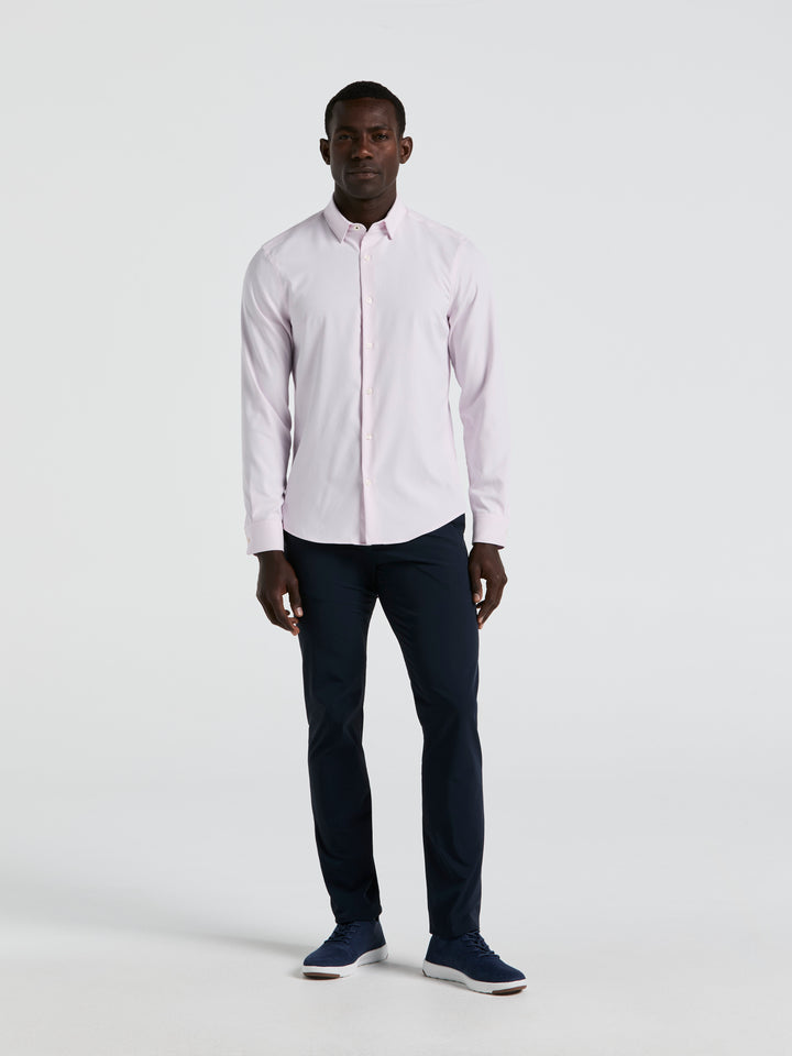 Men's Untucked Slim Fit Solid Stretch Shirt (Orchid Ice) 