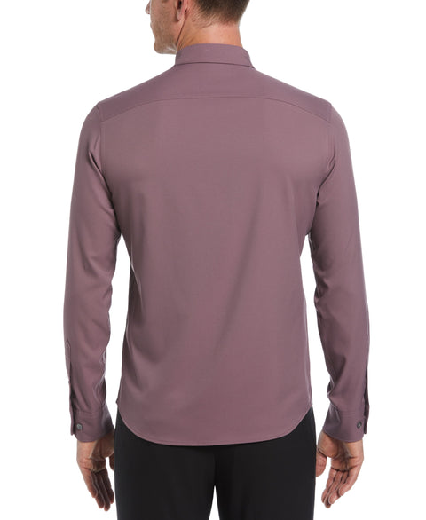 Men's Untucked Slim Fit Solid Stretch Shirt (Flint) 