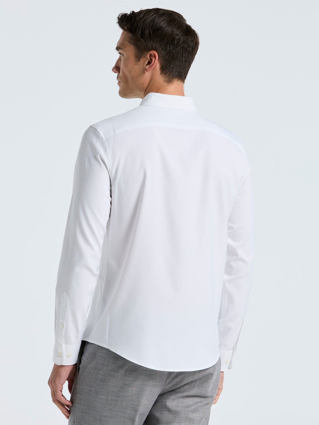 Untucked Total Stretch Slim Fit Solid Shirt (Bright White) 