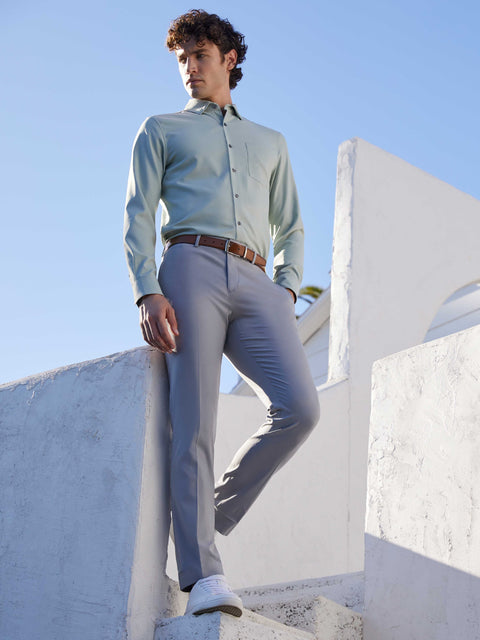 Untucked Total Stretch Slim Fit Solid Shirt - Gray