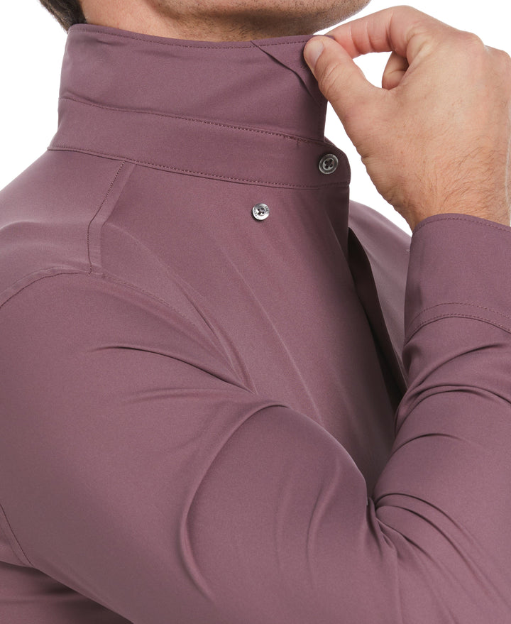 Slim Fit Untucked Total Stretch Solid Shirt (Flint) 