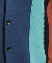 Vertical Stripe Tech Cardigan (Dark Sapphire) 