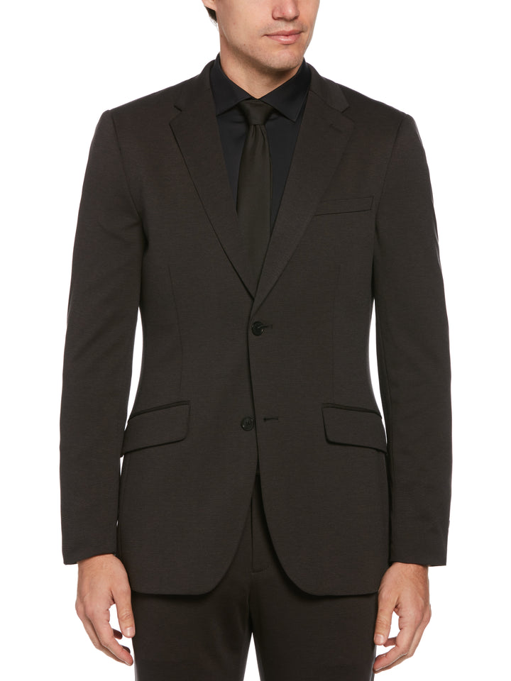 Very Slim Fit Neat Knit Suit Jacket (Charcoal) 