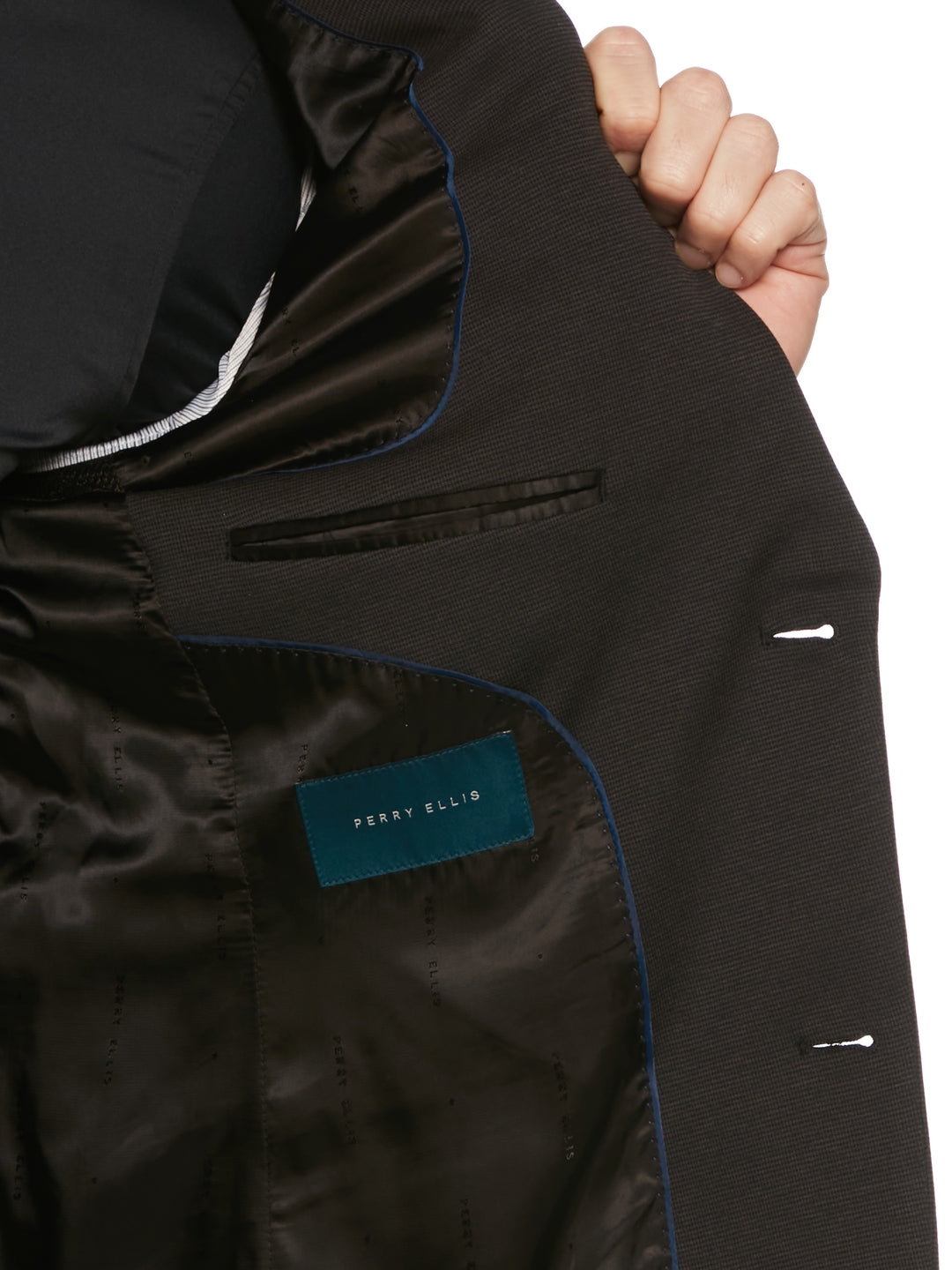 Very Slim Fit Neat Knit Suit Jacket (Charcoal) 