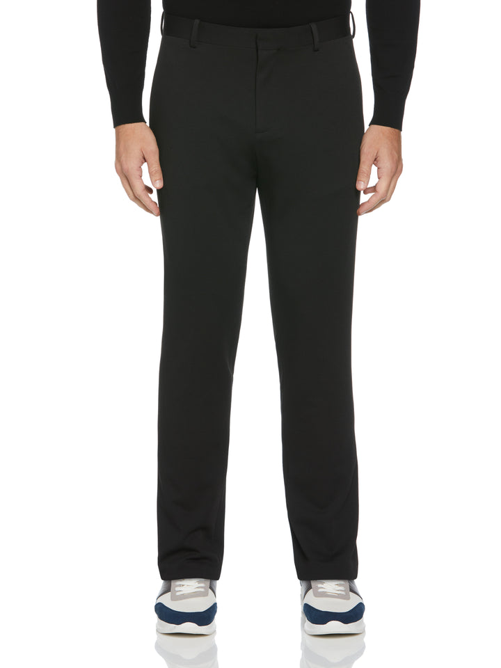 Solid Smart Knit Very Slim Fit Suit Pants (Black) 