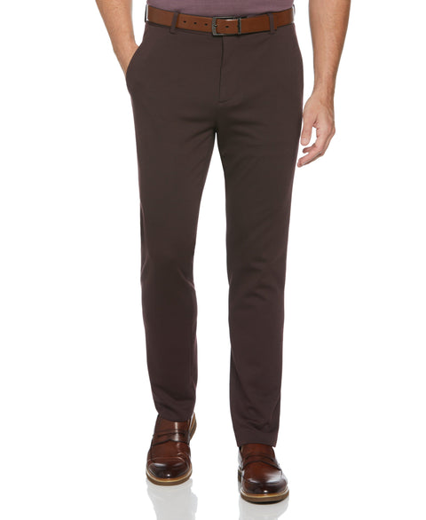 Very Slim Fit Solid Smart Knit Suit Pant (Port) 