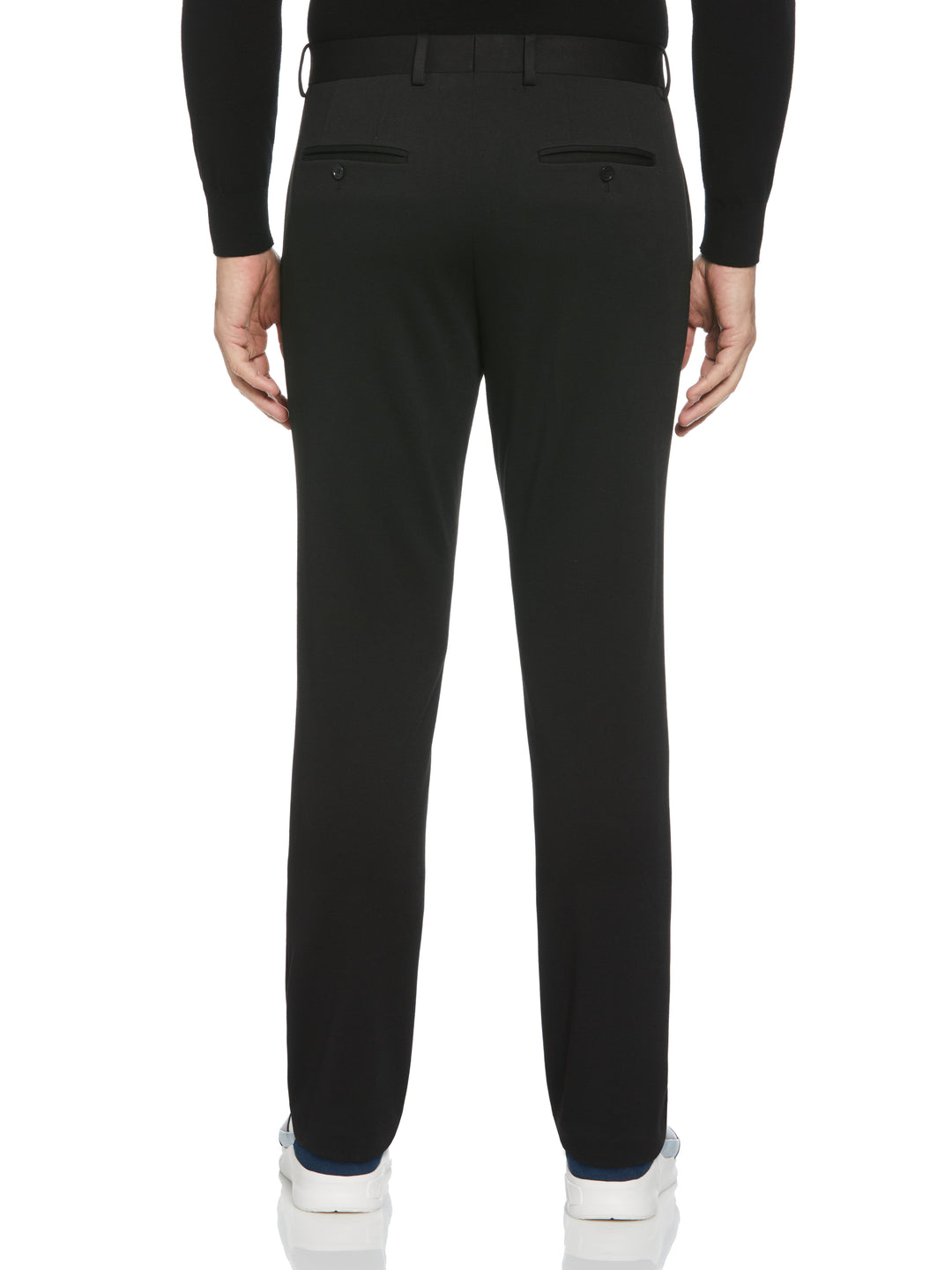Solid Smart Knit Very Slim Fit Suit Pants (Black) 