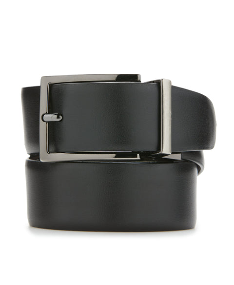 Wavy Black Leather Belt (Blk20) 