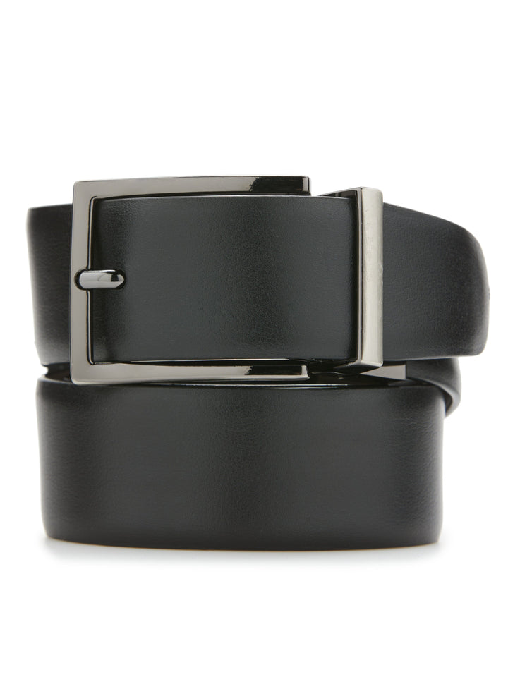 Wavy Black Leather Belt (Blk20) 