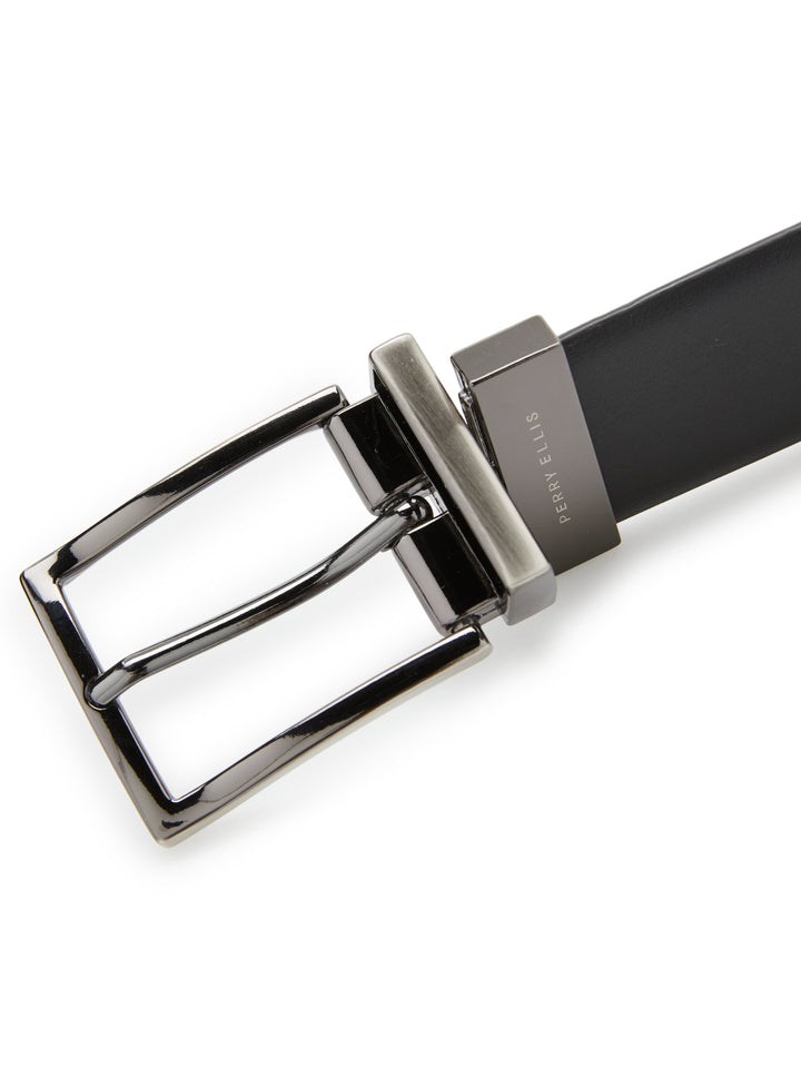 Wavy Black Leather Belt (Blk20) 