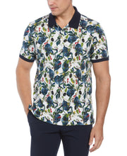 Short Sleeve Wildflower Print Polo Shirt (Bright White) 