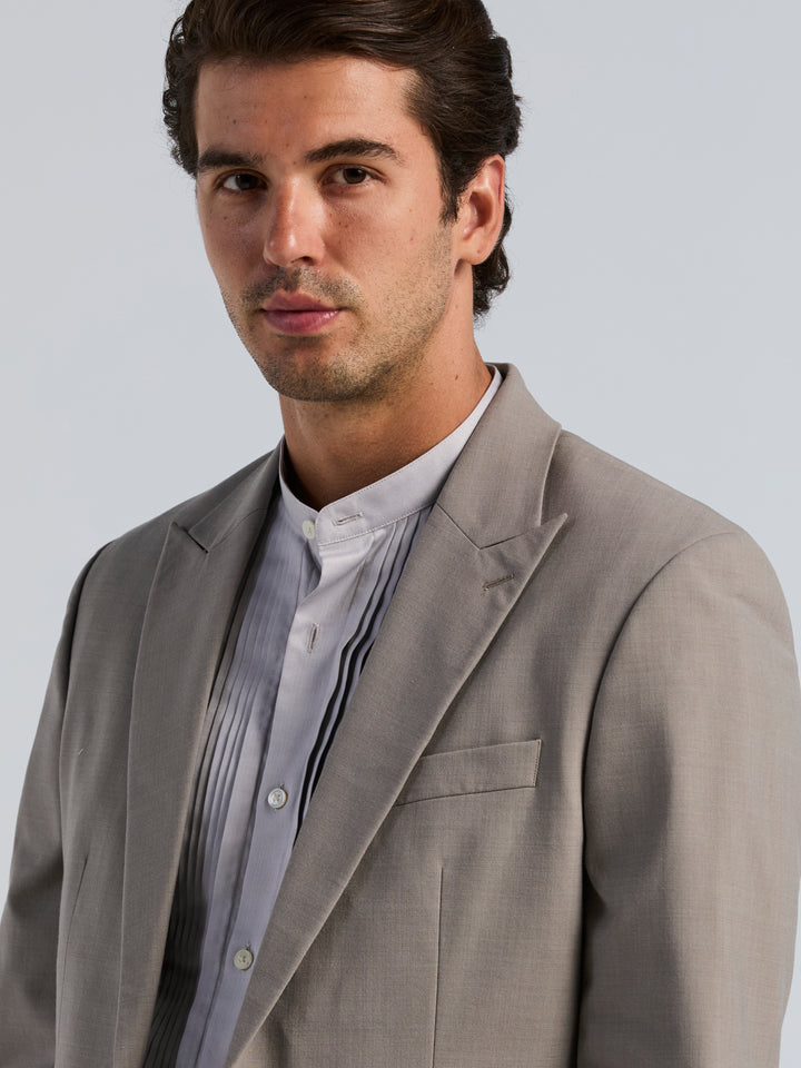 Wool Blend Sport Jacket (Driftwood) 