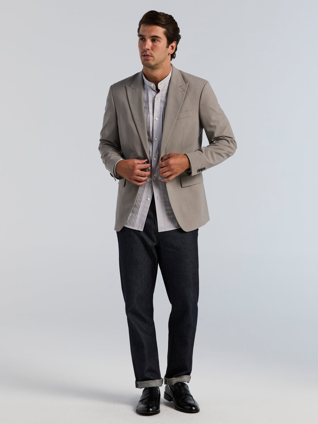 Wool Blend Sport Jacket (Driftwood) 