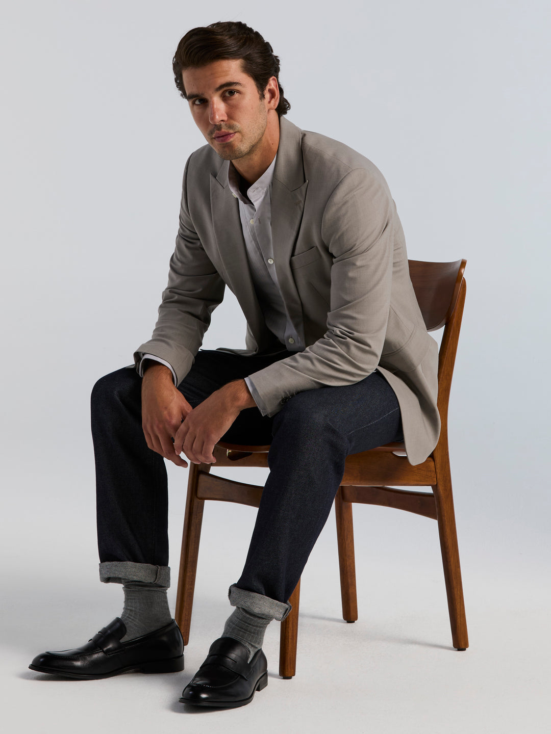 Wool Blend Sport Jacket (Driftwood) 