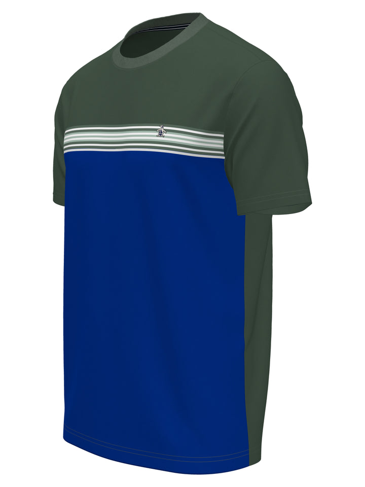 Color Block Chest Tape Fashion Tee (Laurel Wreath) 