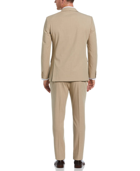 Slim Fit Tan Double Breasted Peak Lapel Suit