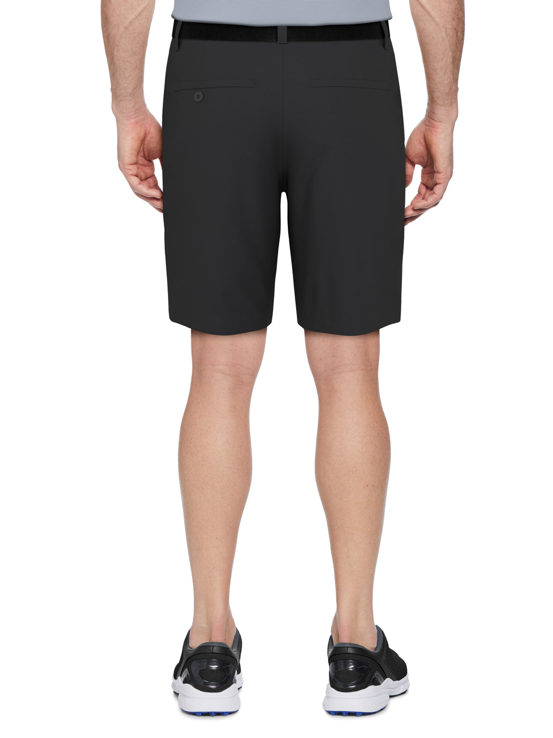 Big and Tall Flat Front With Active Waistband Golf Shorts (Caviar) 