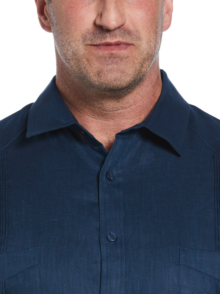 Big & Tall Linen Guayabera Shirt (Titan) 