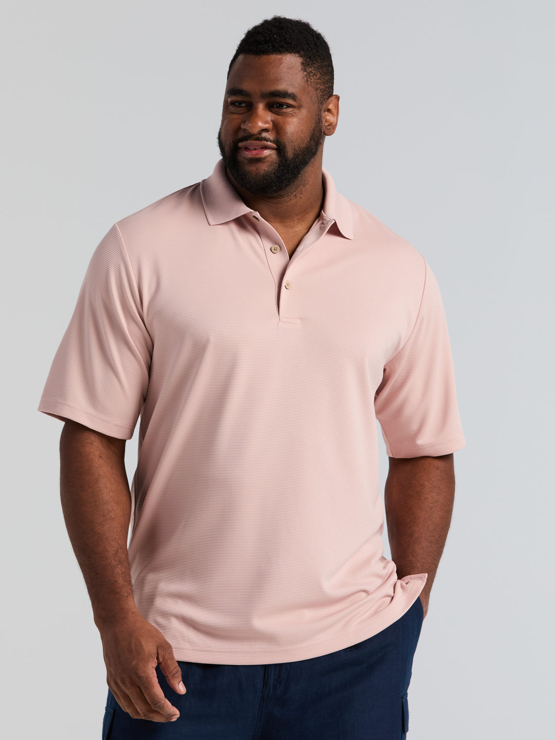 Big & Tall Ottoman Polo Shirt (Rose Smoke) 