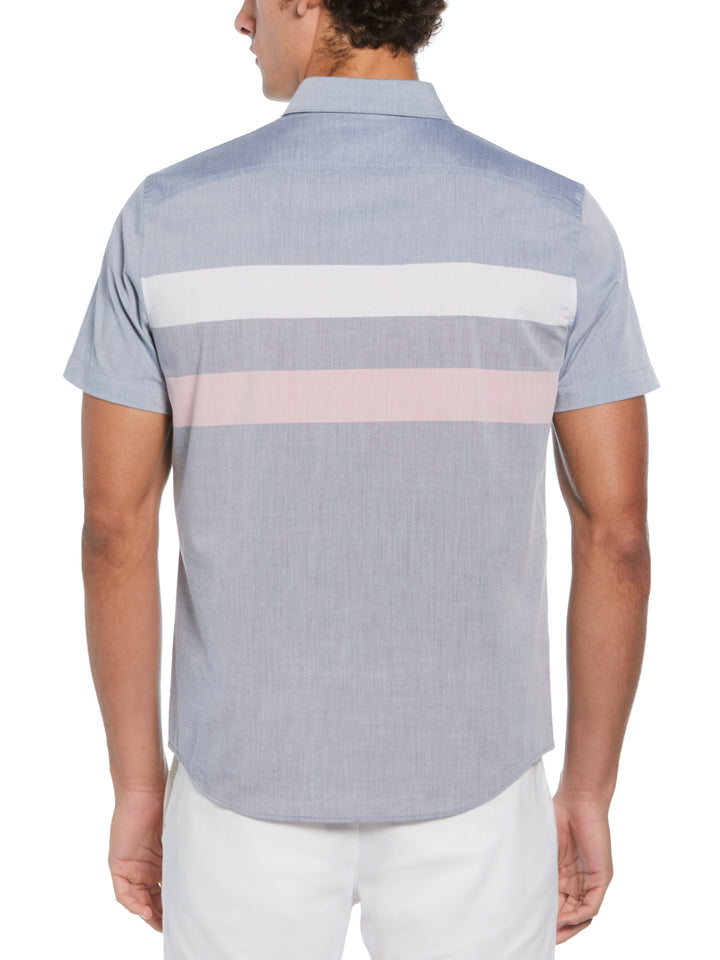 Poplin Chest Stripe Shirt  (Dark Sapphire) 
