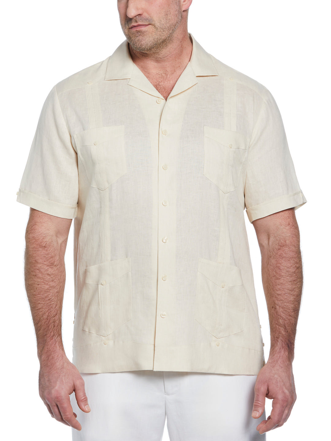 Linen Guayabera Shirt (Whitecap Gray) 