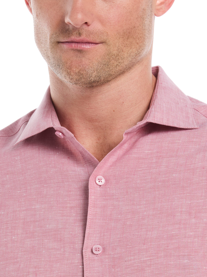 Linen Blend Wrinkle-Resistant Shirt (Mauvewood) 
