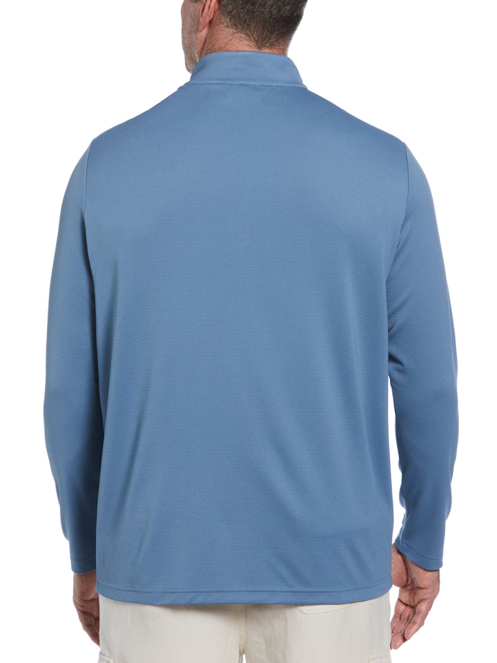 Big & Tall 1/4 Zip Long Sleeve Sweater (Captains Blue) 