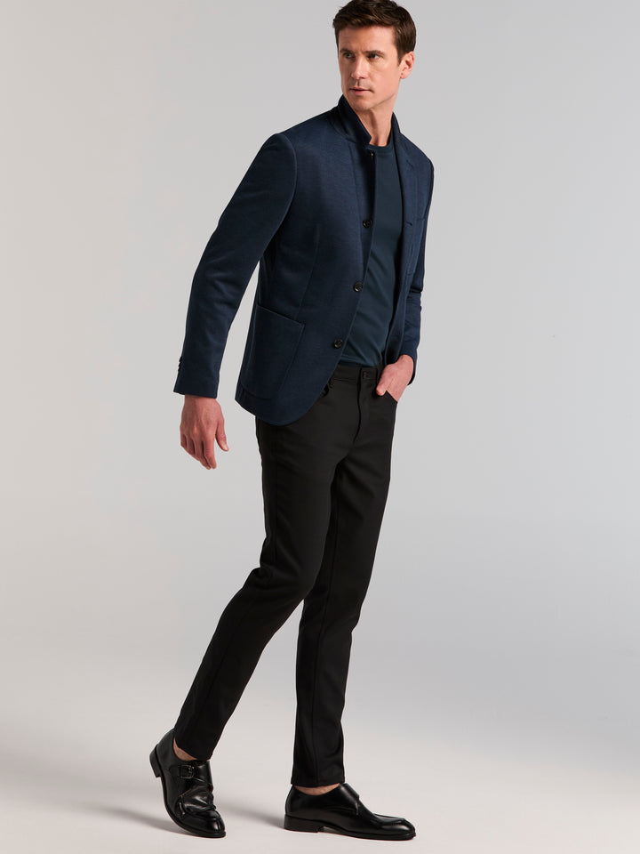 Slim Fit Jacquard Sport Jacket (Navy) 