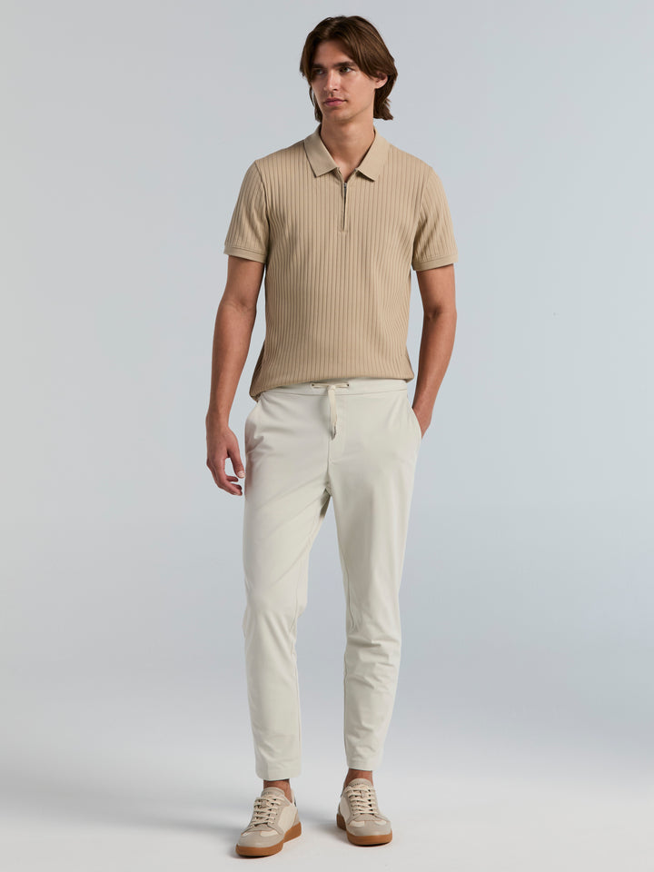 Slim Tapered Tricot Drawstring Pants (Silver Birch) 