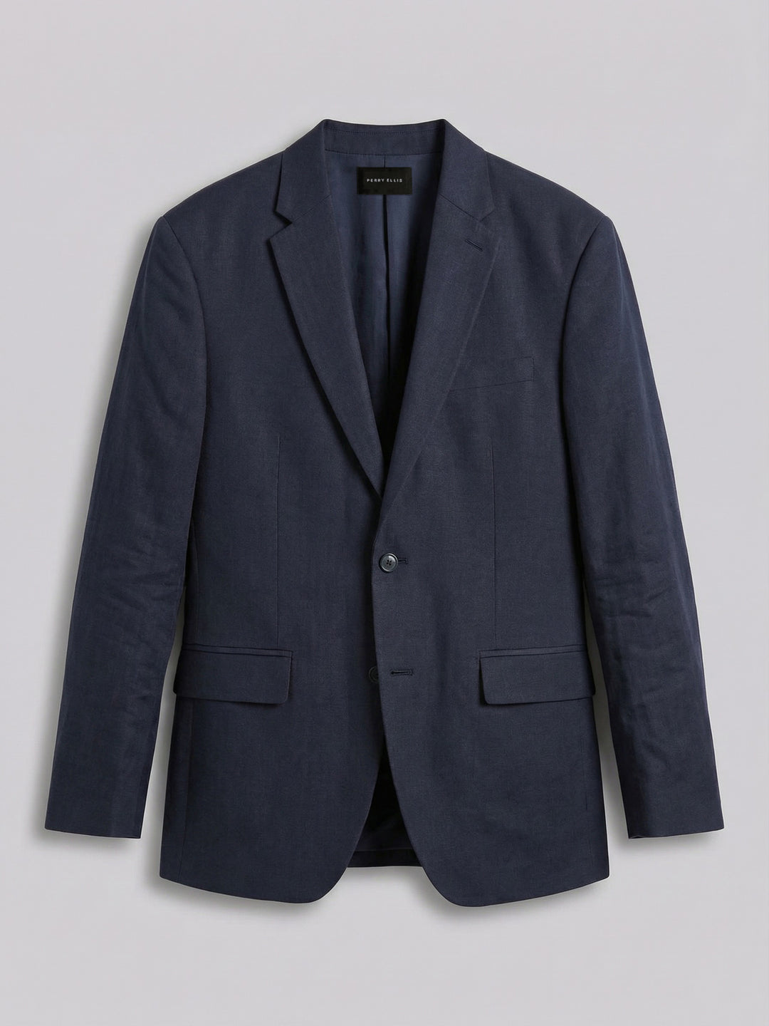 Linen Blend Herringbone Jacket (Dark Sapphire) 