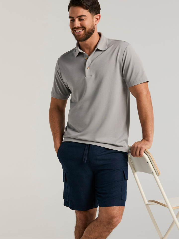 Linen Blend 8" Cargo Short (Dress Blues) 