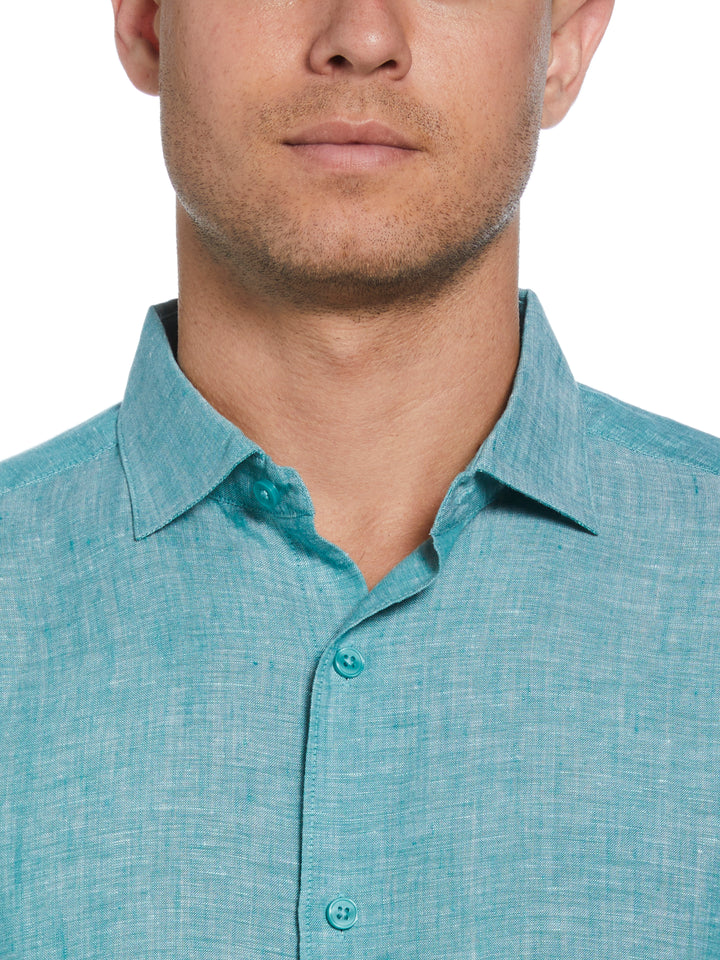Linen Blend Wrinkle-Resistant Shirt (Bayou) 