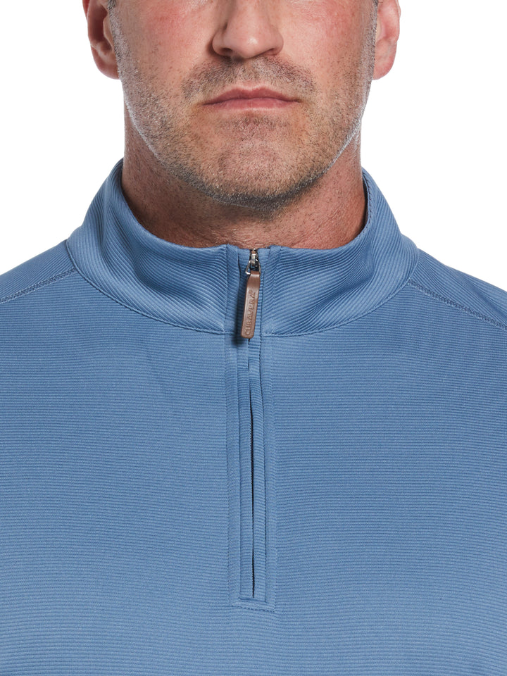 Big & Tall 1/4 Zip Long Sleeve Sweater (Captains Blue) 