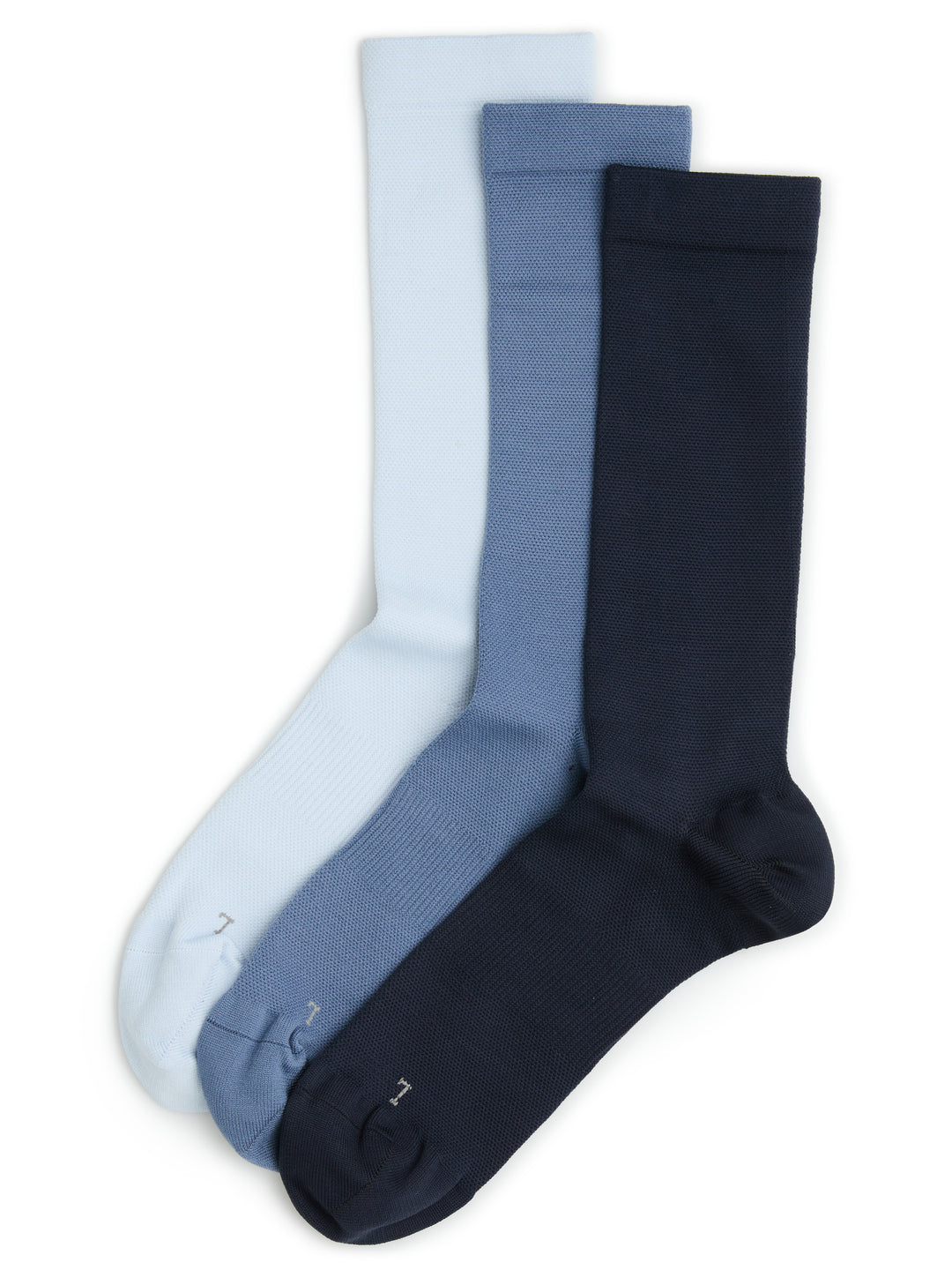 3-Pack Performance Microfiber Pique Flat Crew Socks (Med Assrt) 