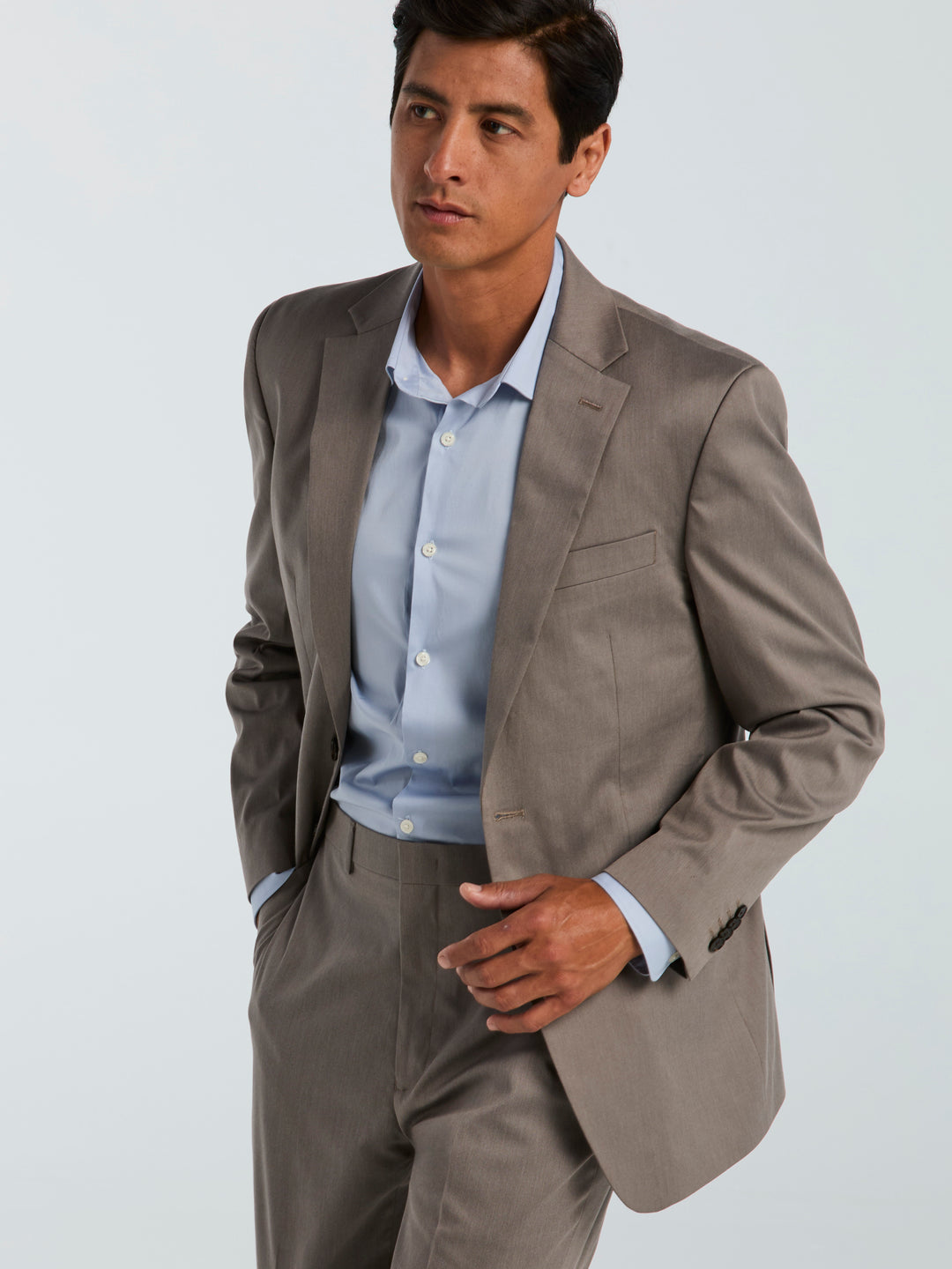 Slim Fit Suit Jacket (Light Brown) 