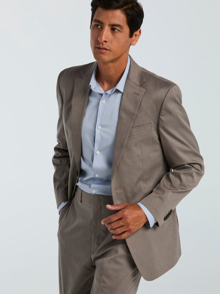 Slim Fit Suit Jacket (Light Brown) 