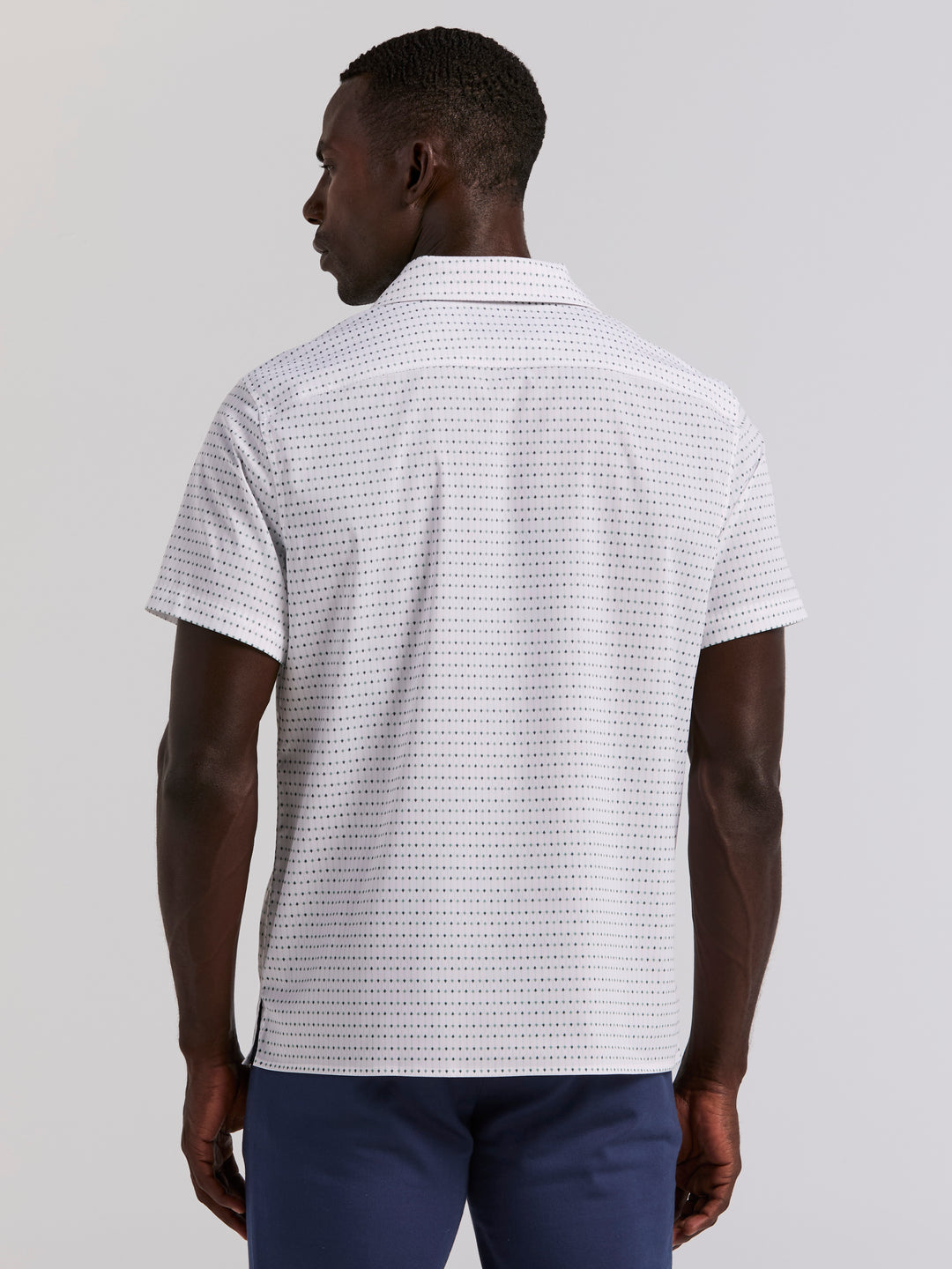 Hexagon Pop Print Camp Collar Shirt (Bright White) 