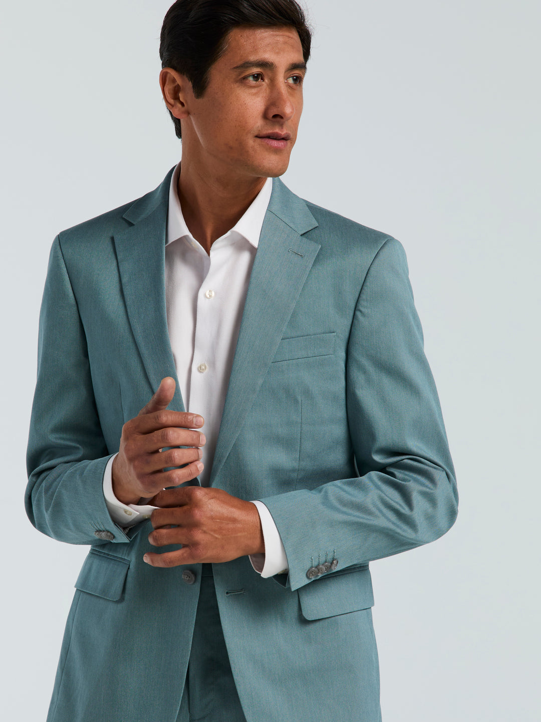Slim Fit Textured Suit Jacket (Teal) 