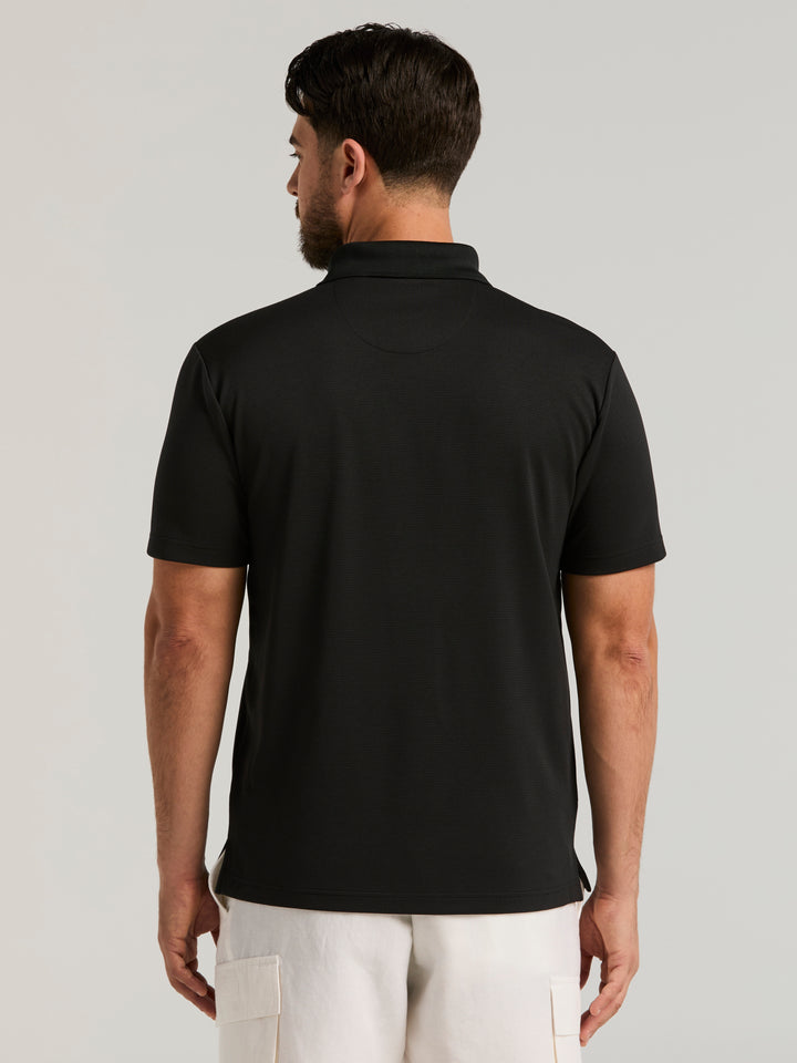 Wicking Ottoman Golf Polo Shirt (Jet Black) 