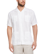 Big and Tall 100% Linen Short Sleeve 4 Pocket Guayabera (Bright White) 