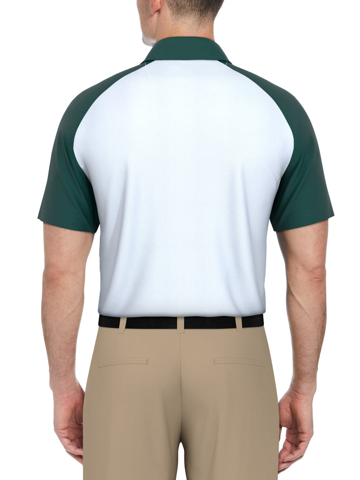 Textured Color Block Golf Polo (Storm) 