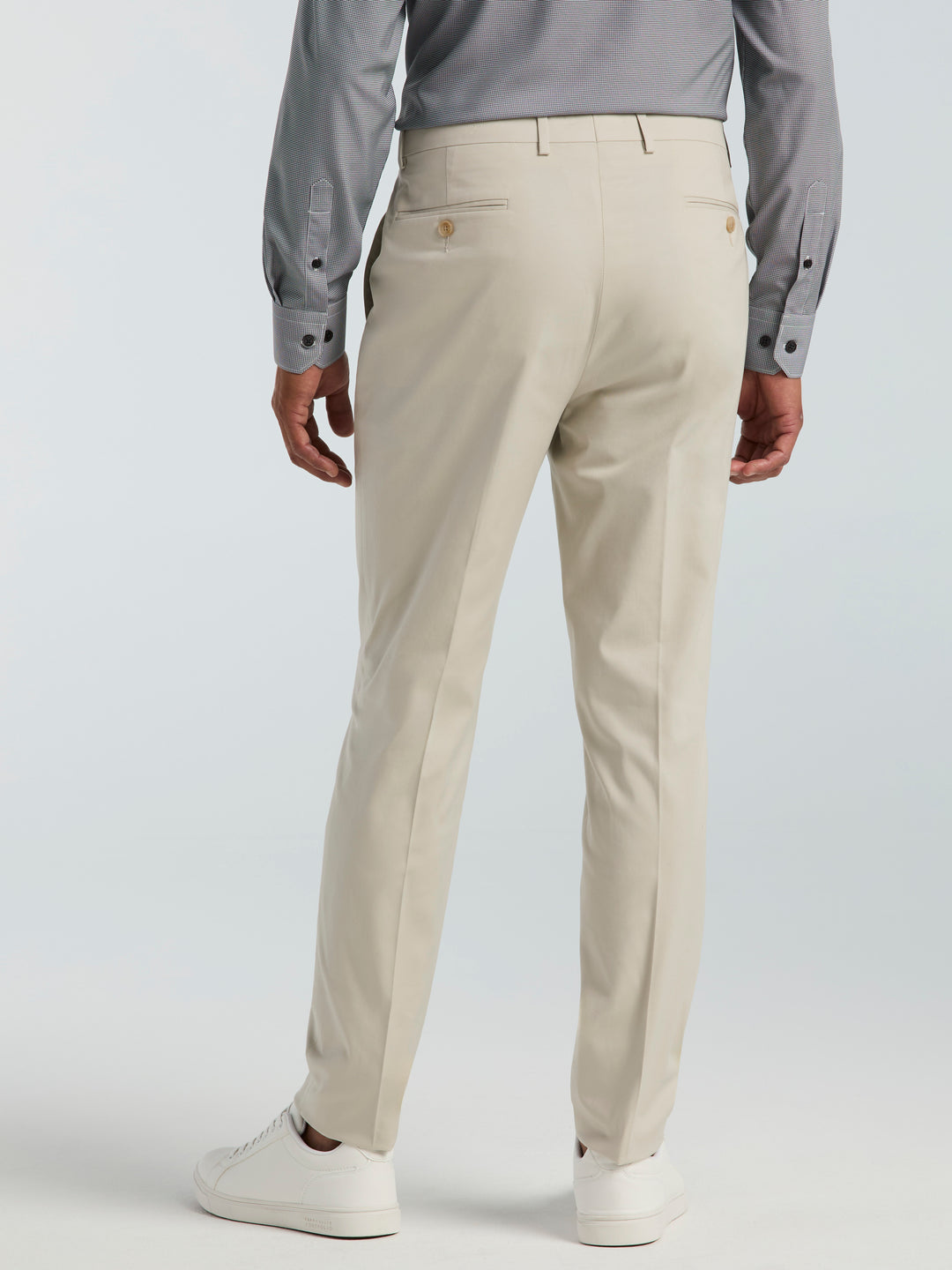 Skinny-Fit Solid Suit Pant (Cream) 