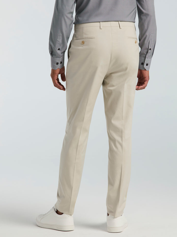 Skinny-Fit Solid Suit Pant (Cream) 