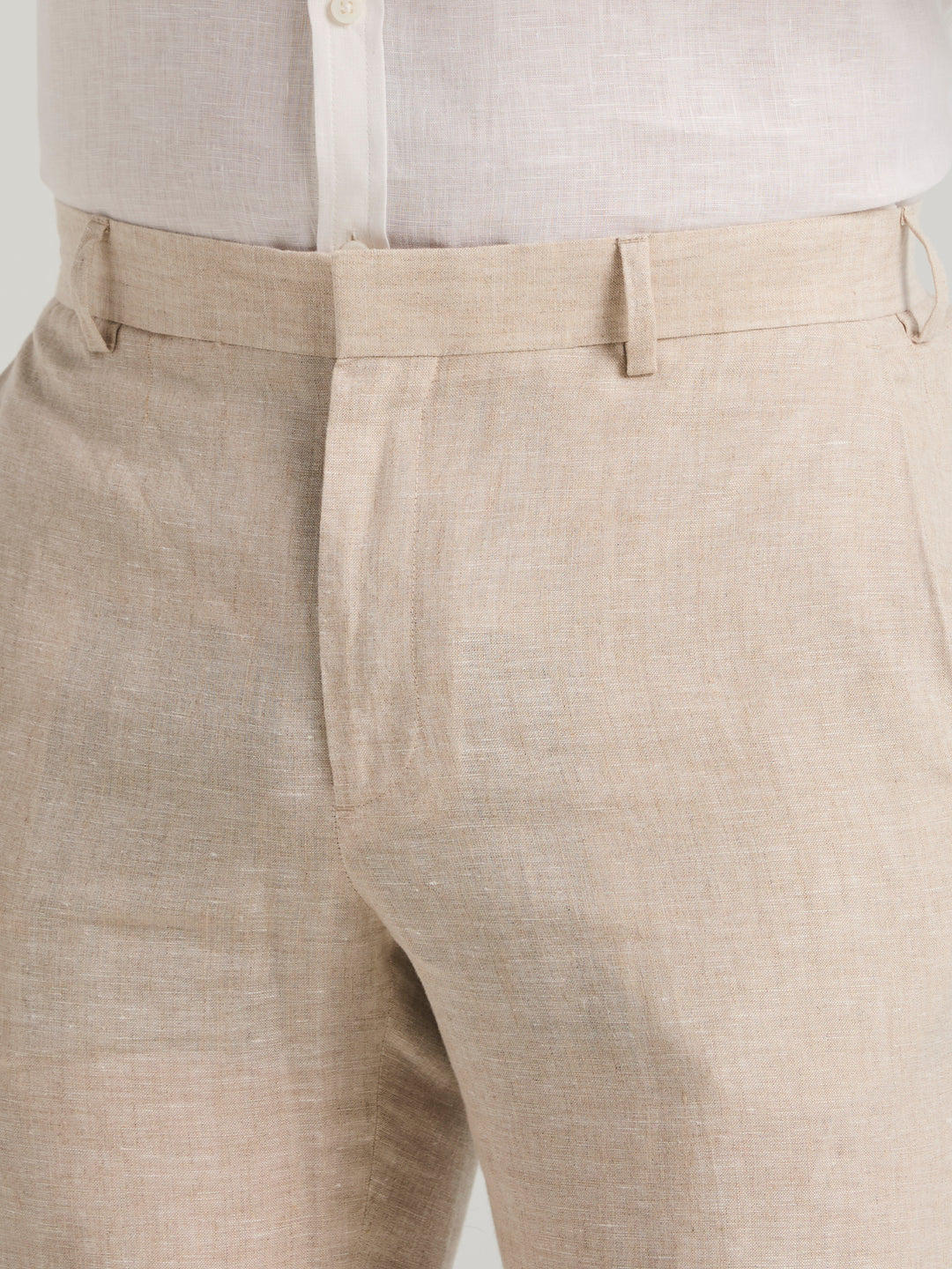 Delave Linen Flat Front Pant (Natural Linen) 