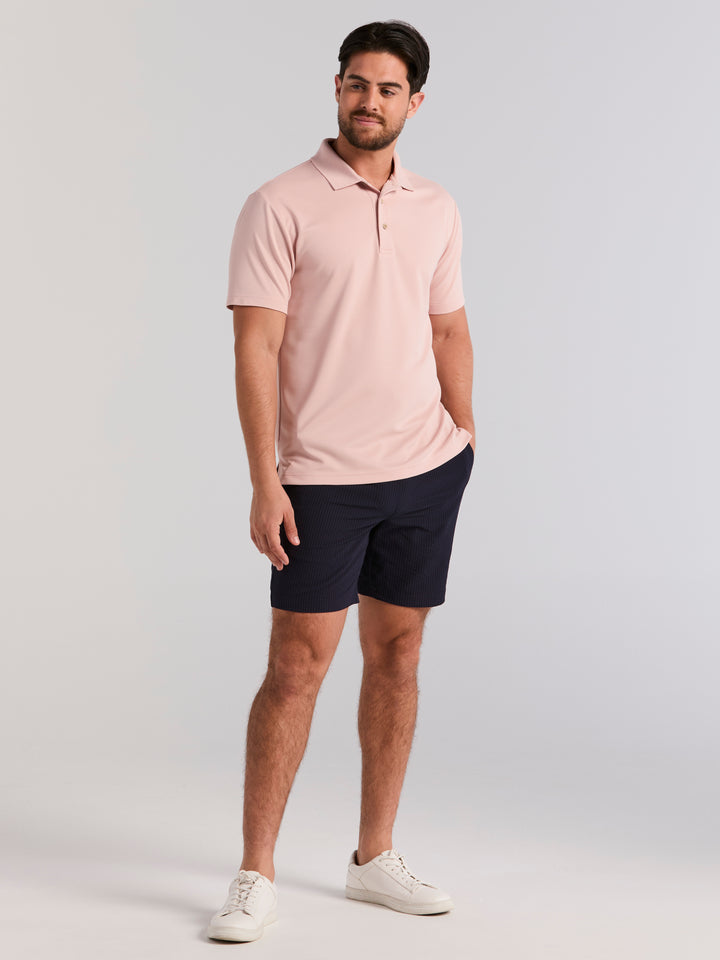 Wicking Ottoman Golf Polo Shirt (Rose Smoke) 