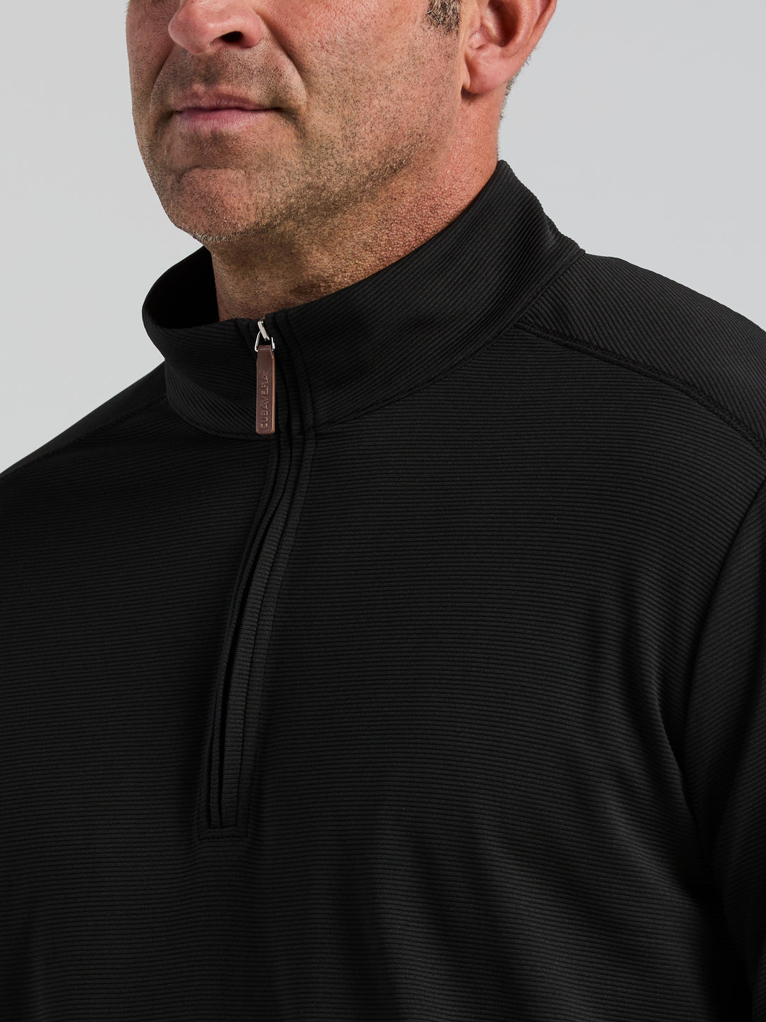 Big & Tall 1/4 Zip Long Sleeve Sweater (Jet Black) 