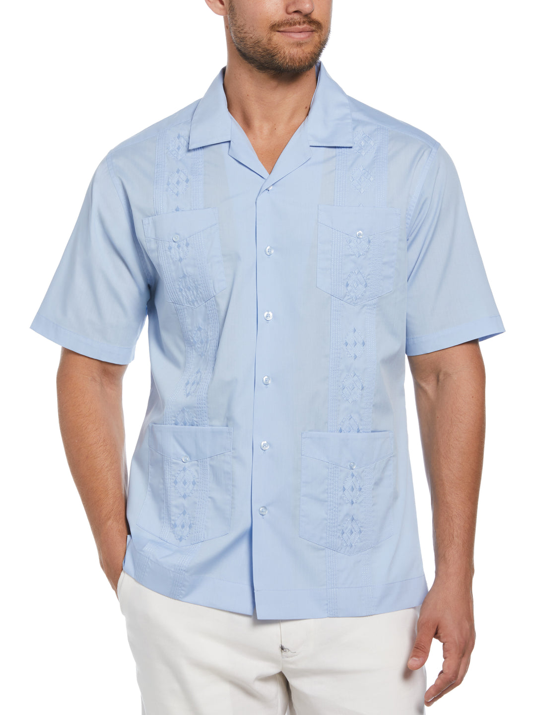 Camp Collar Guayabera Shirt (Blue Bell) 