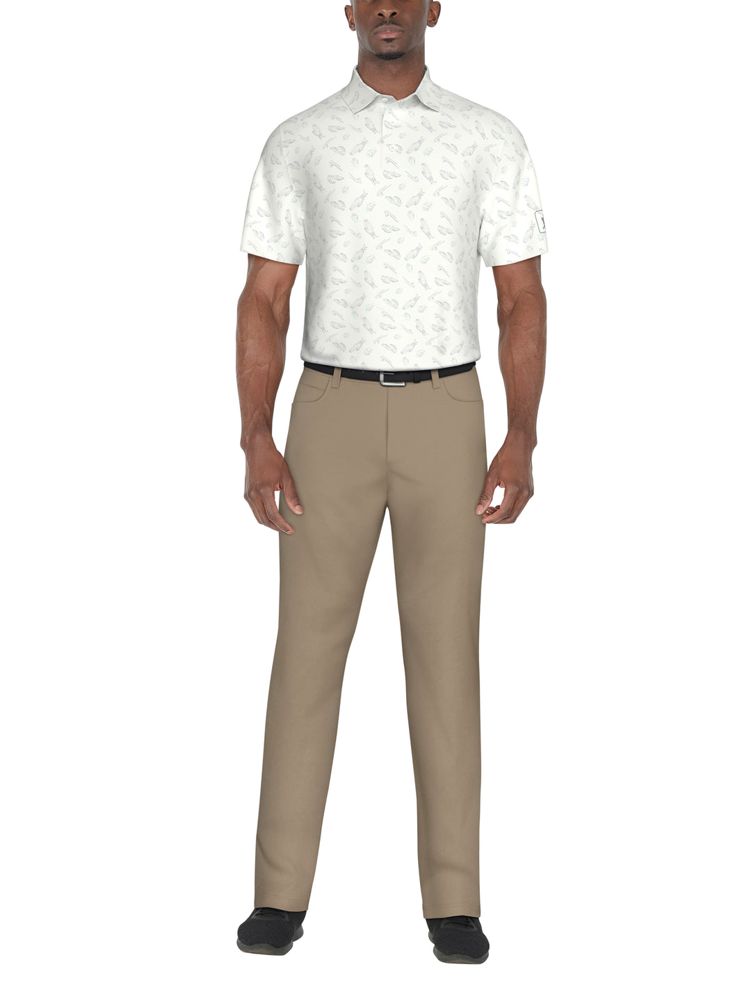 Solarized Golf Print Golf Polo (Bright White) 